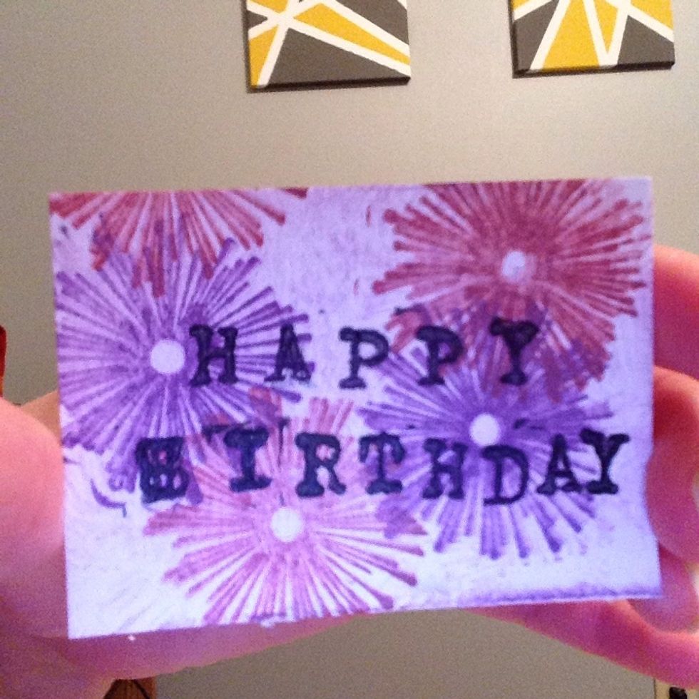 I made this tag using stamps. You could use markers instead if you prefer.