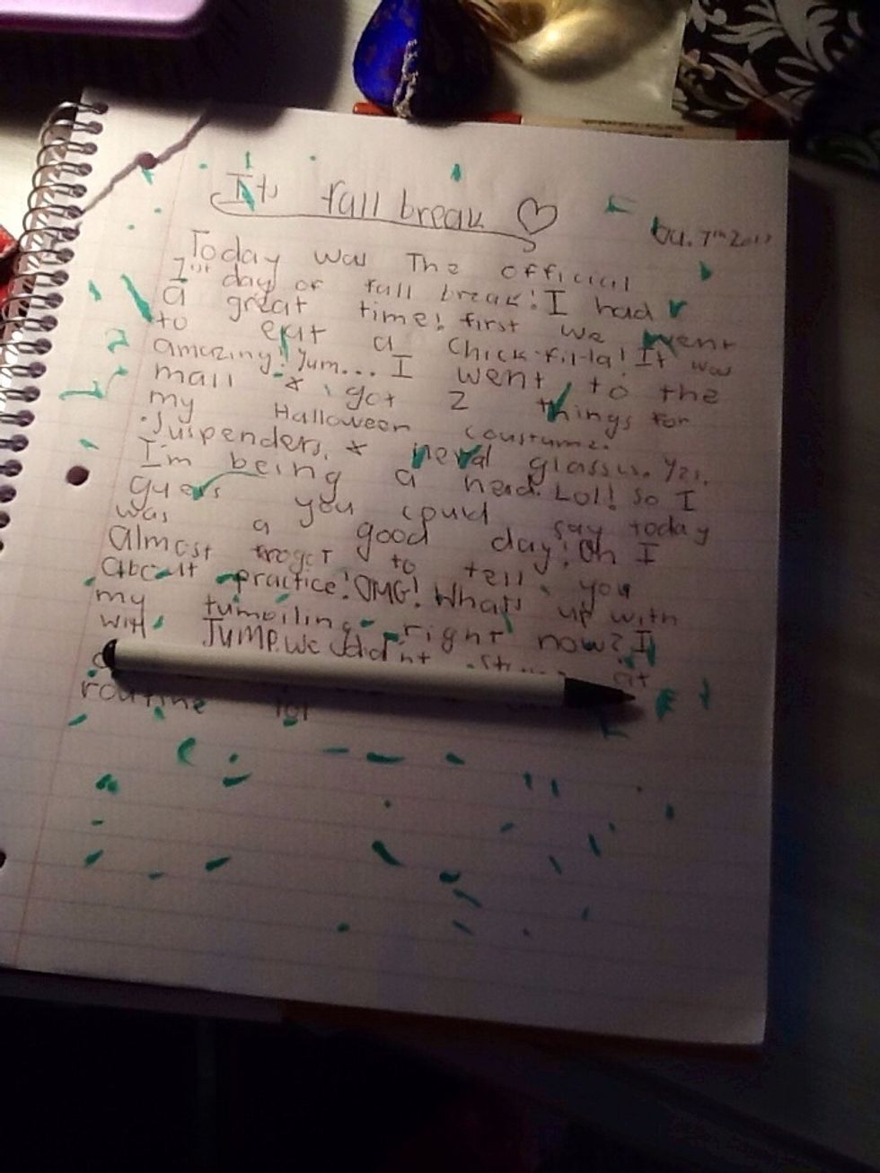 I make sure I at least write half a page!