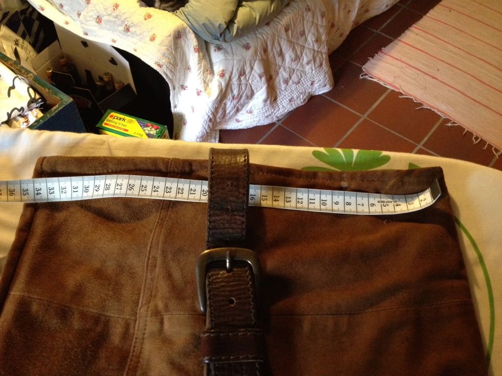 I marked out where I wanted the handle straps to be on both sides of the tote.