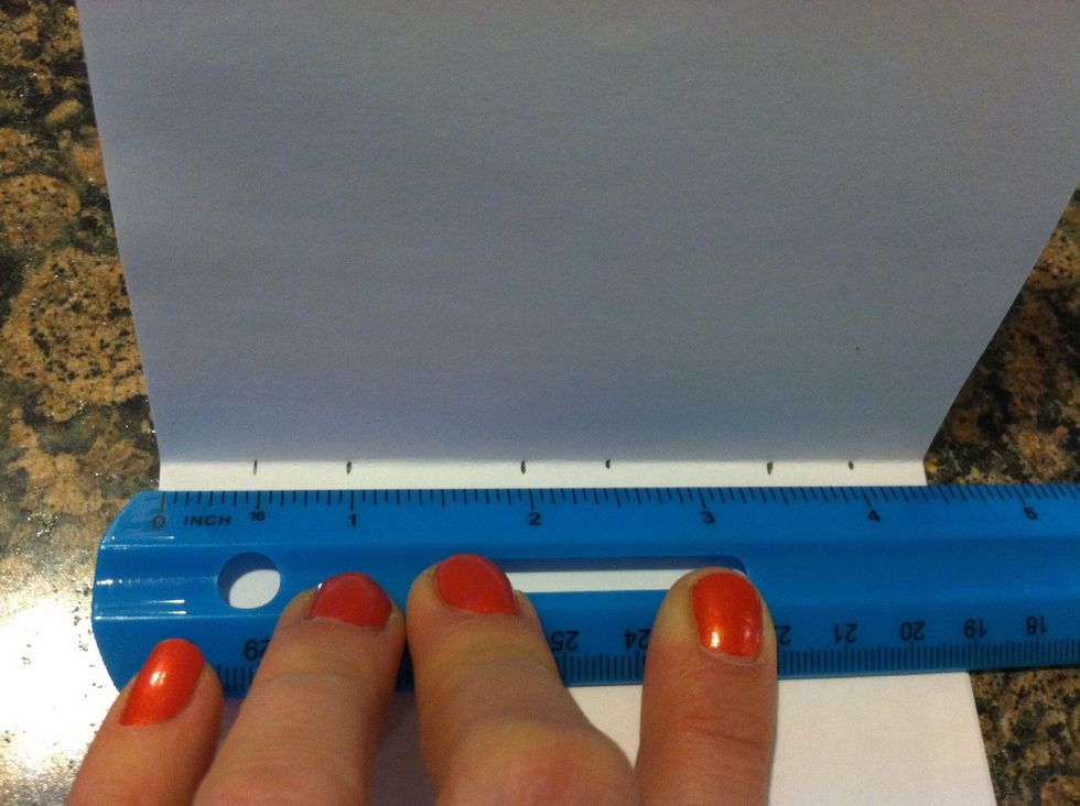 I marked with a pencil 1/2 inch, 1/2 inch, 1 inch, 1/2, 1/2, 1 inch 1/2, 1/2 inch