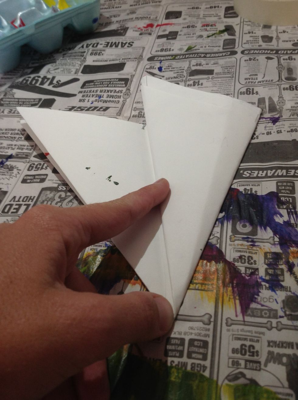 I measure 4 inches (1/3) of the 12 inch side and folded the opposite edge to it. Lastly I folded the other edge across to create 3 equal parts.