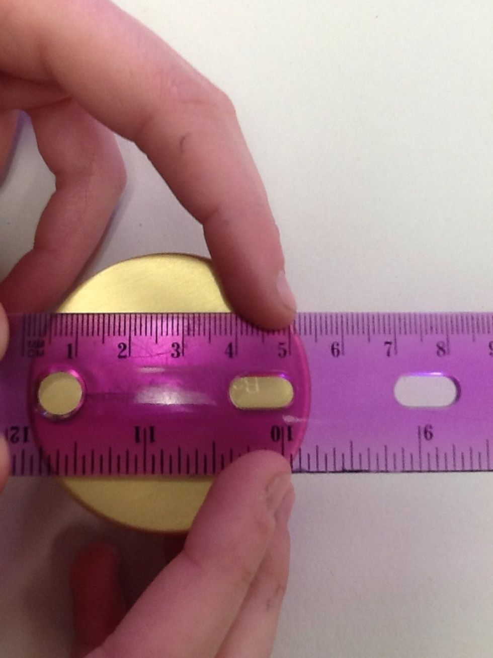 I measured the diameter which is 5cm so the R(radius) will be 2.5cm