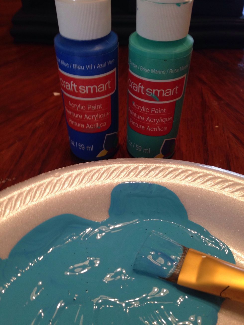 I mixed these two colors to make the one I was looking for