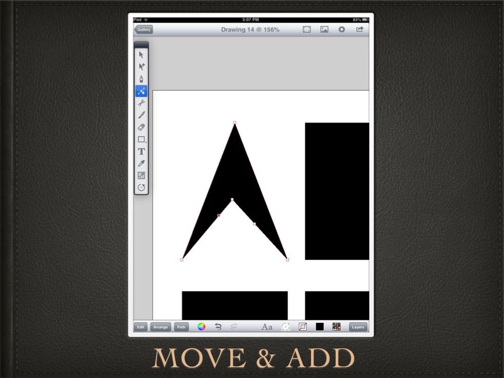 I move it up and add two more anchor points.