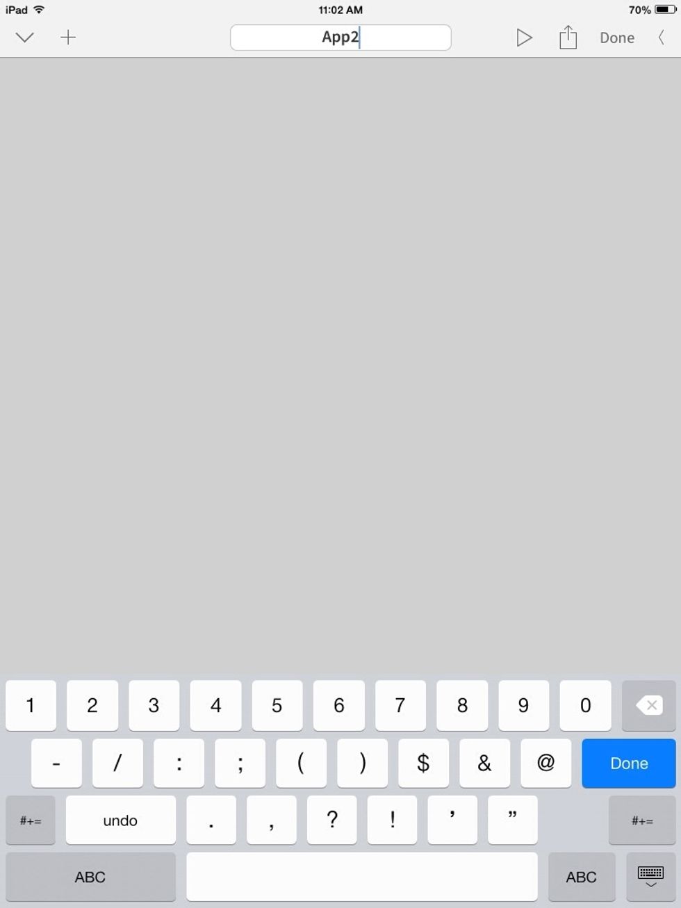 I named my workflow "App2," because it is very original. ;)