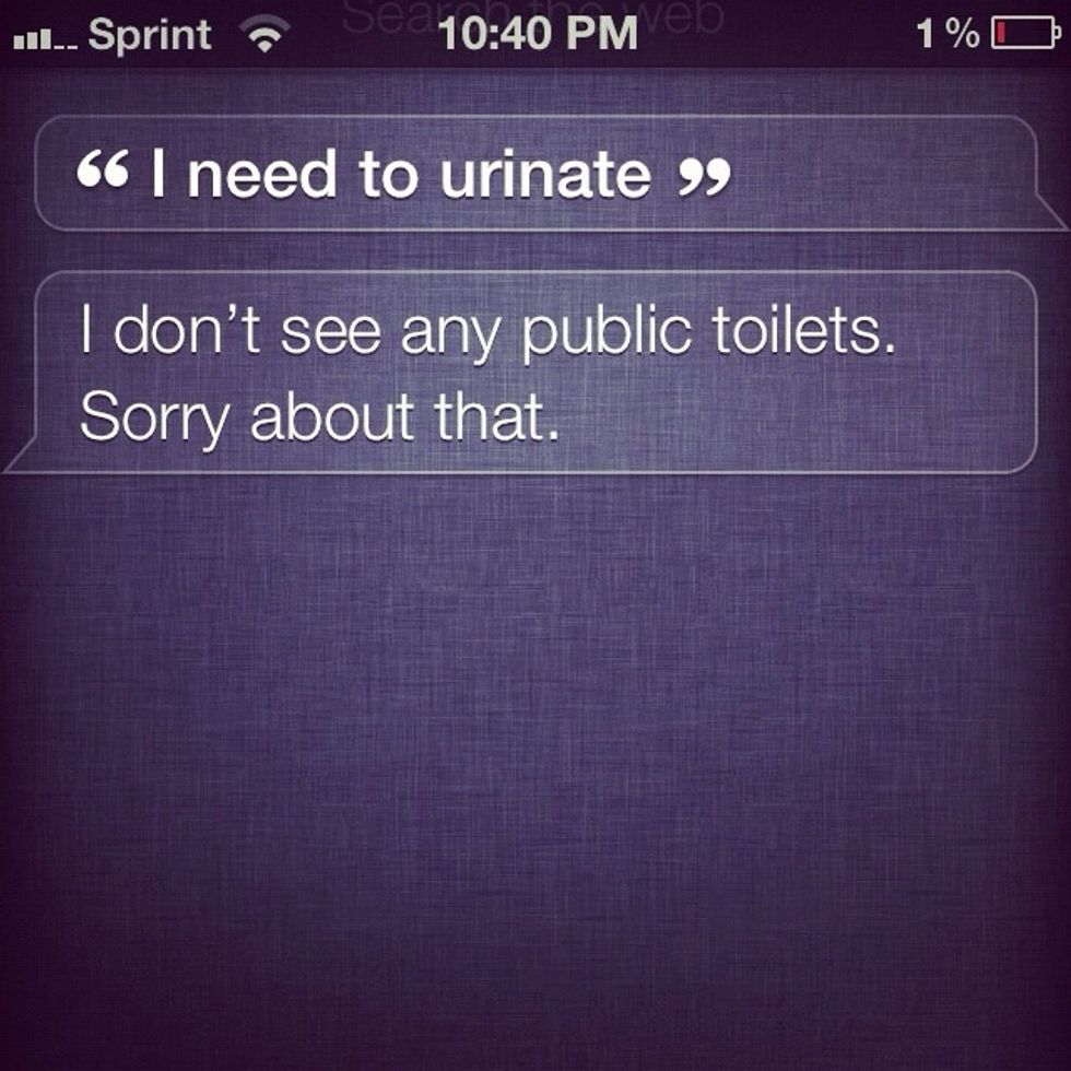 "I need to urinate."