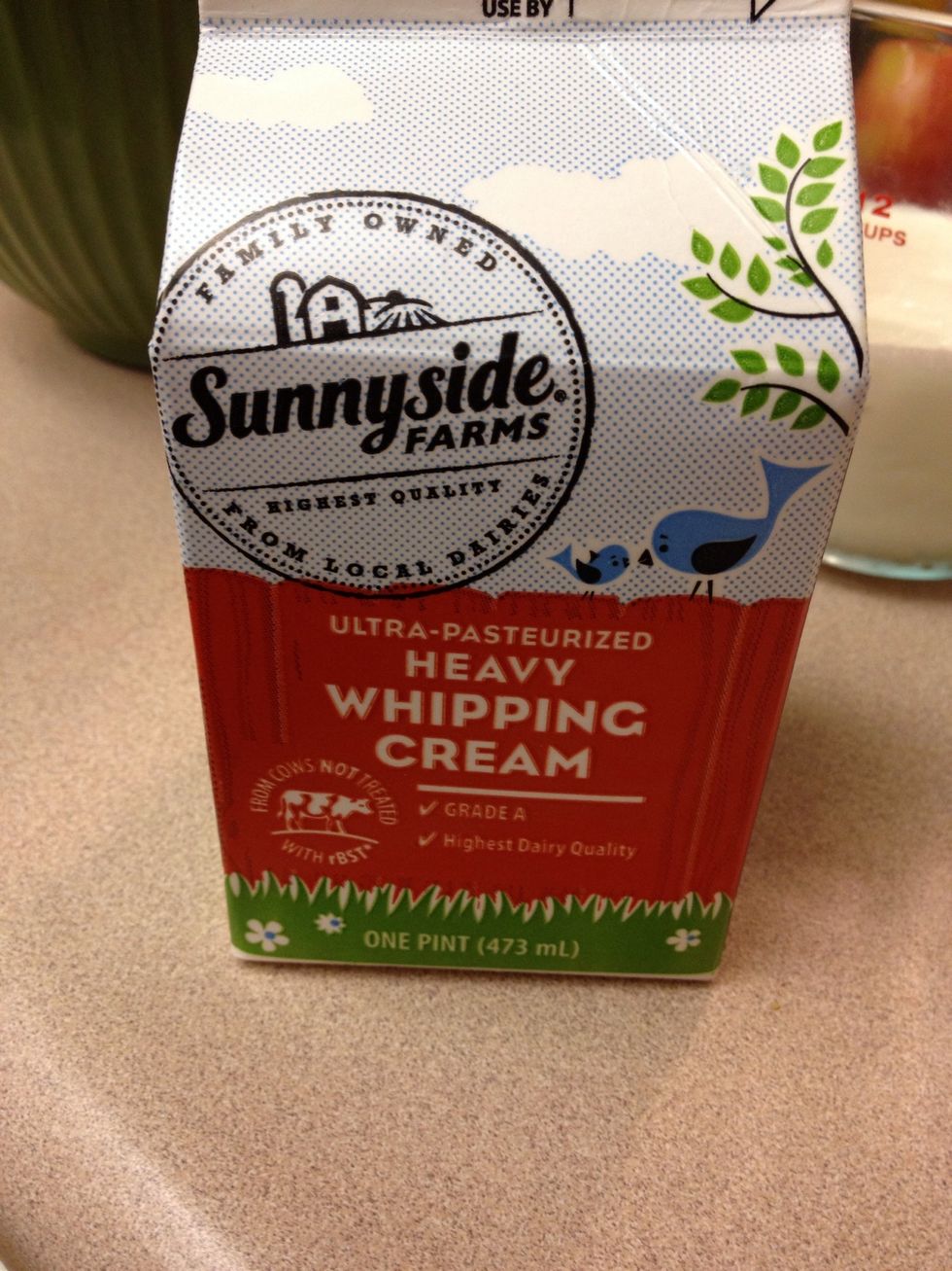 I only used one cup of heaving whipping cream.