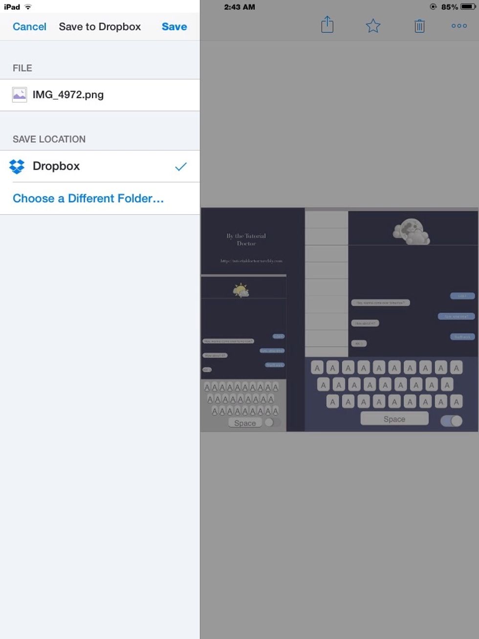 I open it in Dropbox.