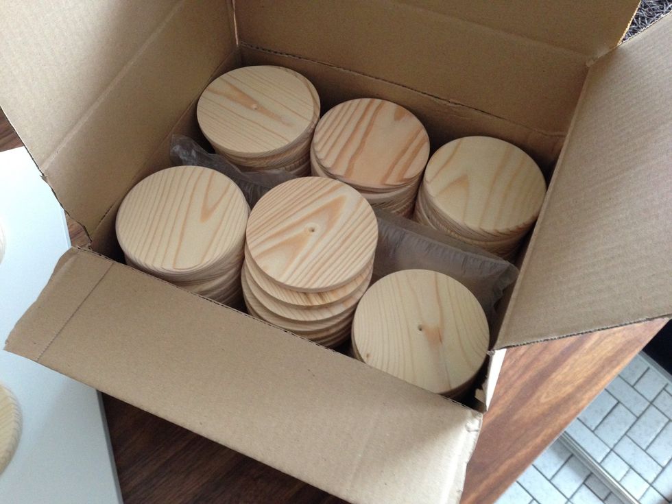 I ordered 60 of these wooden coasters to create the LEGO-doors. Found them on eBay.