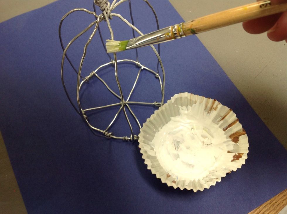 I painted mine white for a more rustic look. Spray paint would be easiest.