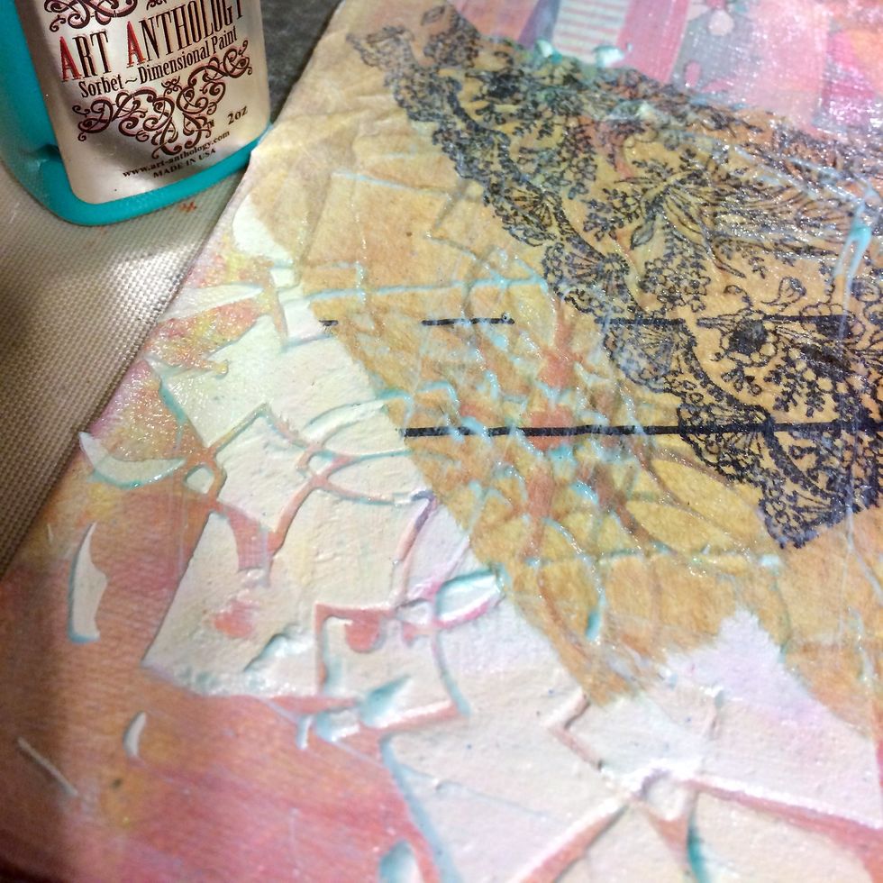 I painted some Pixie Sorbet over some of the texture so the Pixie would settle into the crevasses.