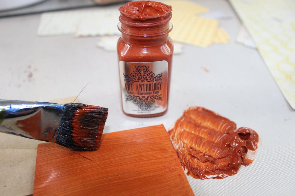 I painted two pieces with Velvet in Terracotta. Front and back