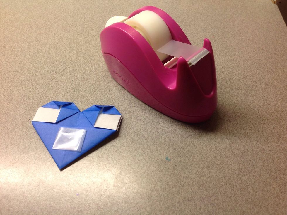 I personally like to tape the back of my heart to a wall or in my locker for decoration. This step is completely optional.
