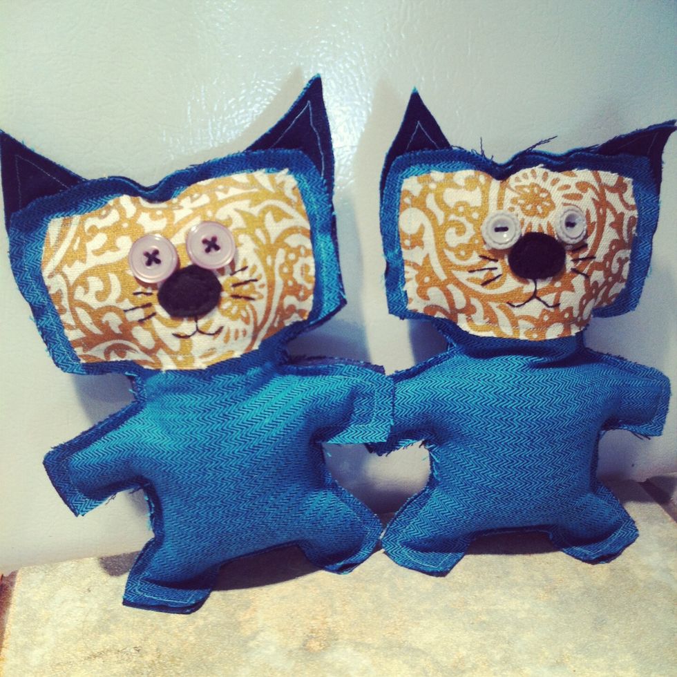 I pinned the front & back then used my sewing machine to sew them together - feel free to hand stitch if you prefer. I stopped at about 75% through to add the Eco Fill then closed up the stuffie.