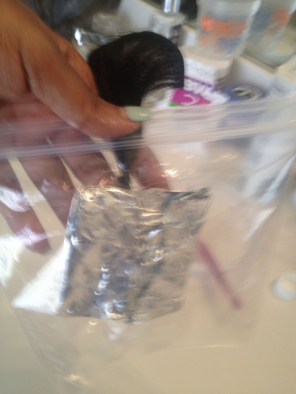 I placed it in a plastic bag and set it aside for 10 minutes.