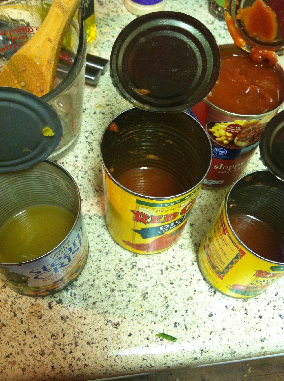 I pour the liquids back in the cans they came from for later. I may not need then all every time.