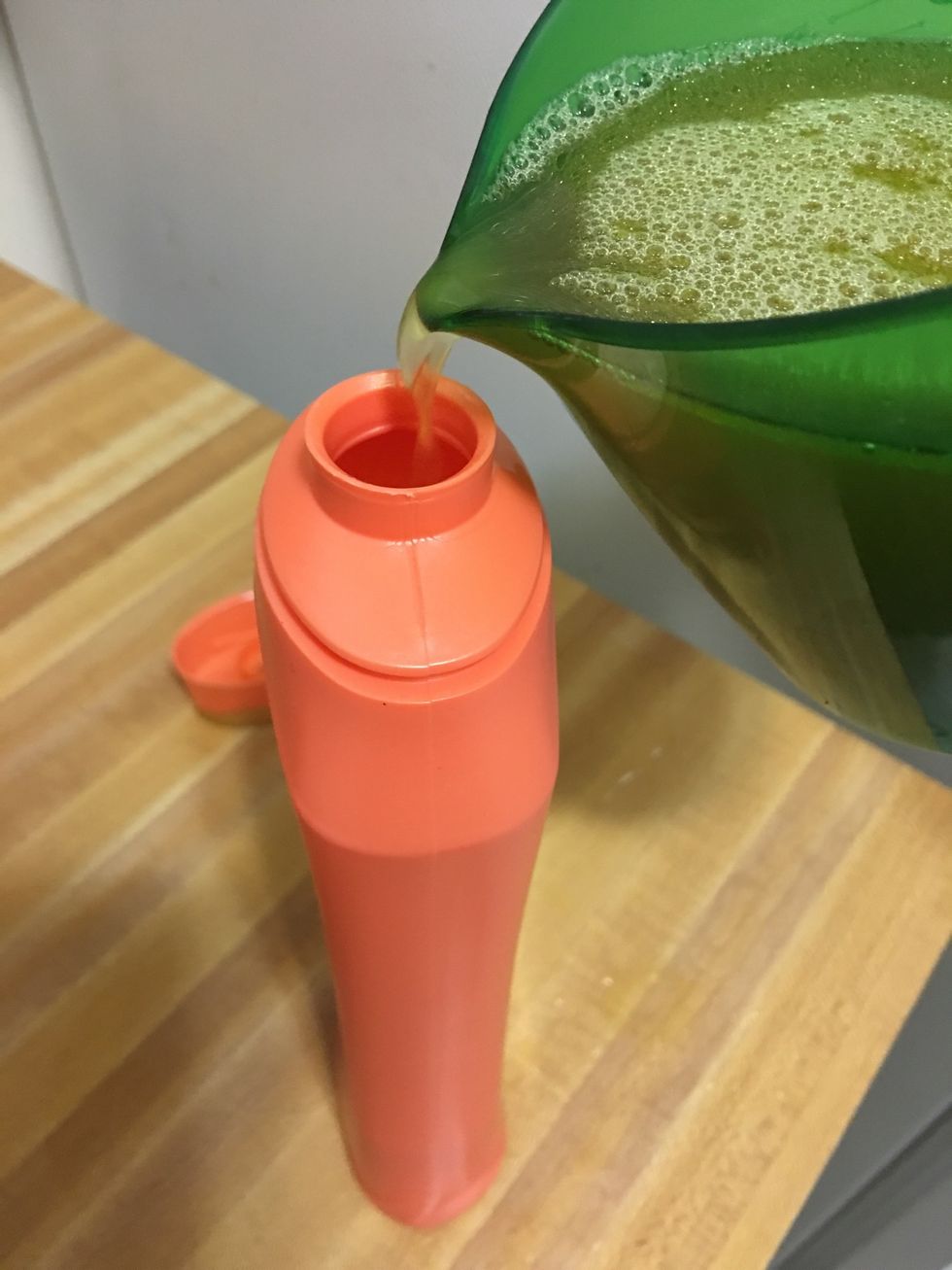 I poured my mix into a recycled shower gel bottle. Enjoy!!!