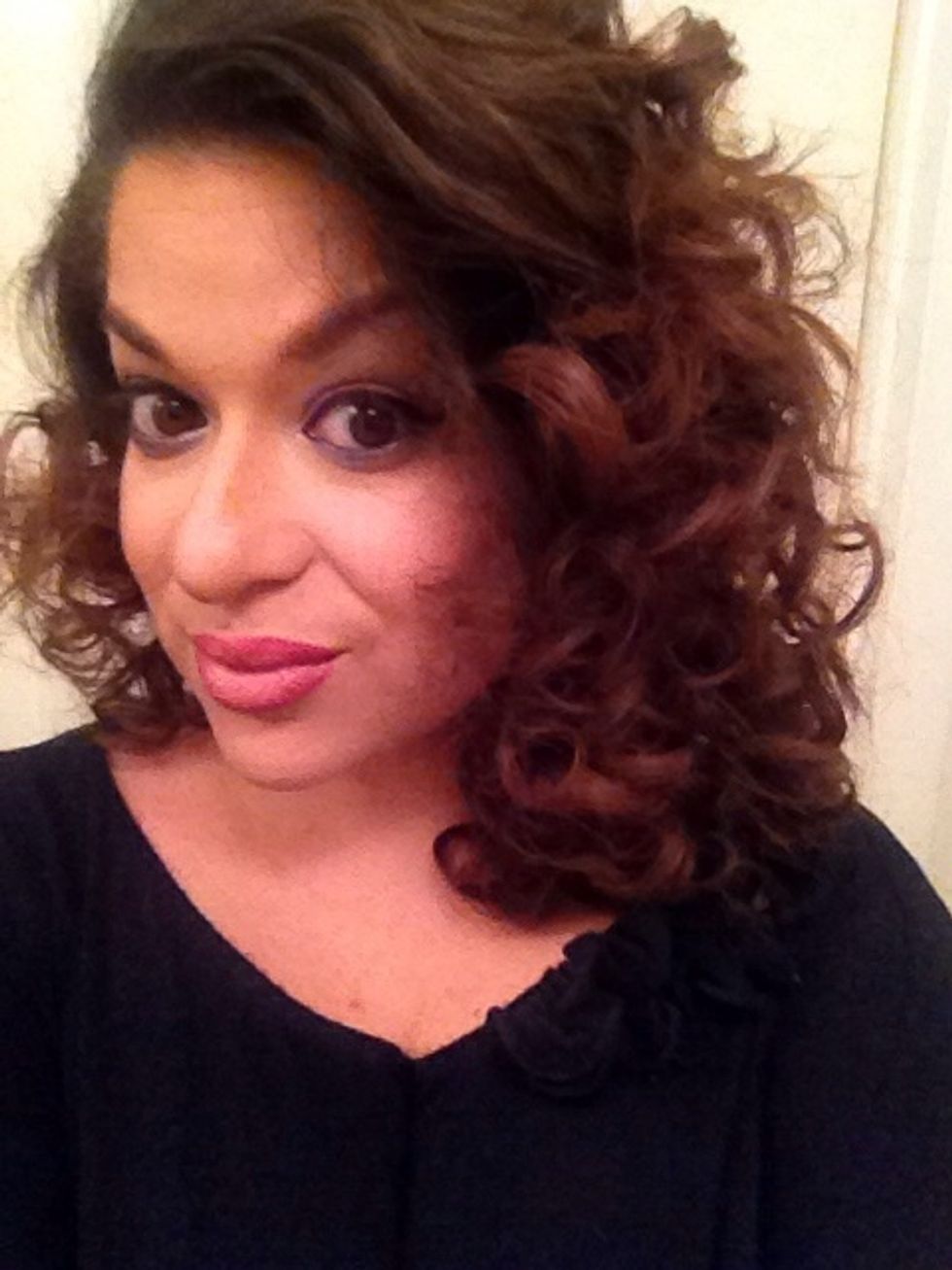 I prefer a more natural looking curl so I have stopped here. If you continue brushing (ALOT OF BRUSHING), you will be able to create vintage old Hollywood curls and waves.