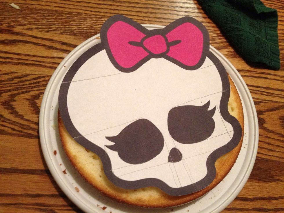 I printed out a Monster High Skulette pattern for reference. Use it to cut the design for the remaining layer.