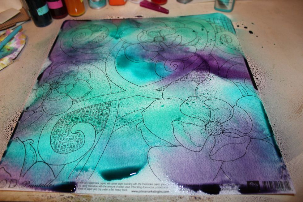 I puddled the colors...