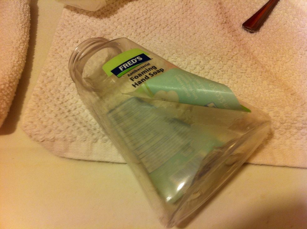 I pulled the sticker off of the foaming pump.