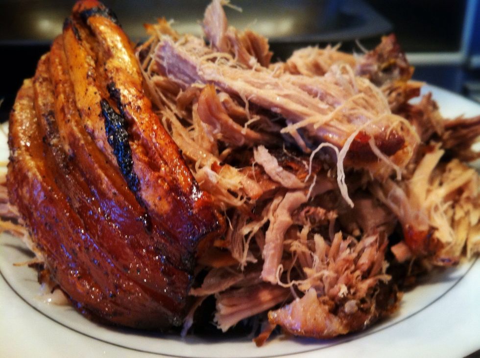 I pulled this one apart with two forks as I'm using this in another recipe.. Hope it turns out well for you !