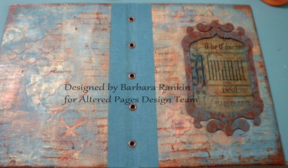 I punched holes through the marks I made in the spine and attached 3/16" copper eyelets with a Cropadile tool. Use whatever eyelet setting tools you have to do this.