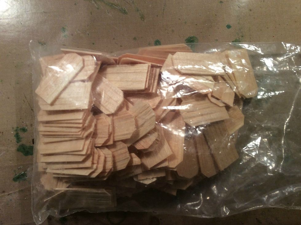 I purchased this bag of wood pieces at Hobby Lobby for about $4.99 and used my 40% coupon.