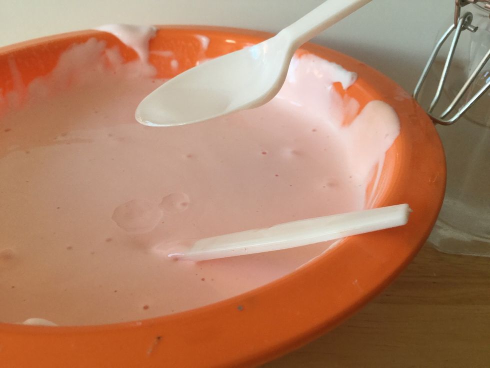 I put a couple of spoons because the spoon doesn't carry that much of the borax water