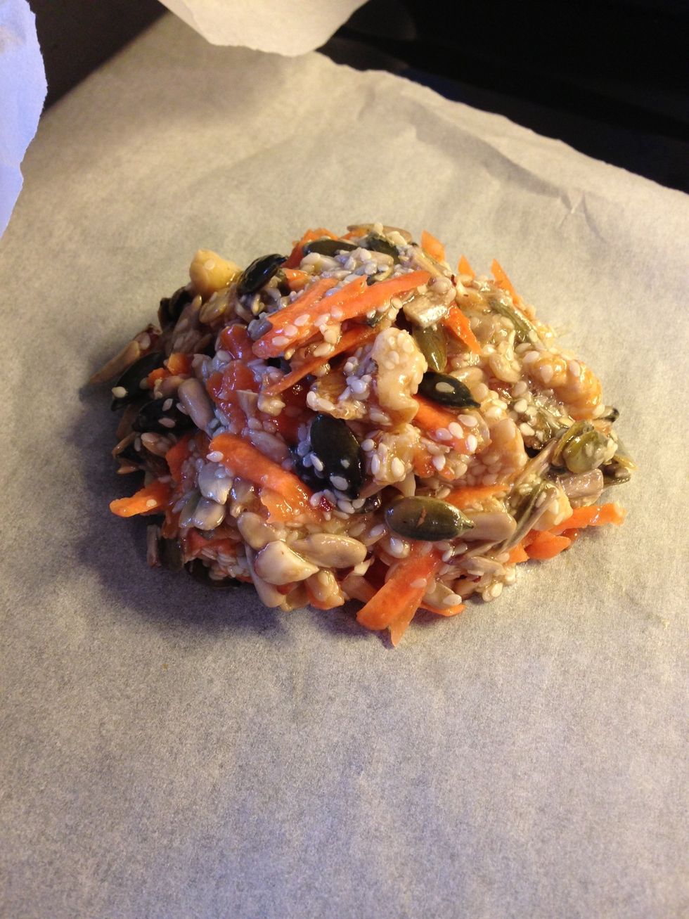 I put a handfull of grated carrot in. It makes it sweeter and tasty. You can also use zuchini, beets, chocolate chips, etc.