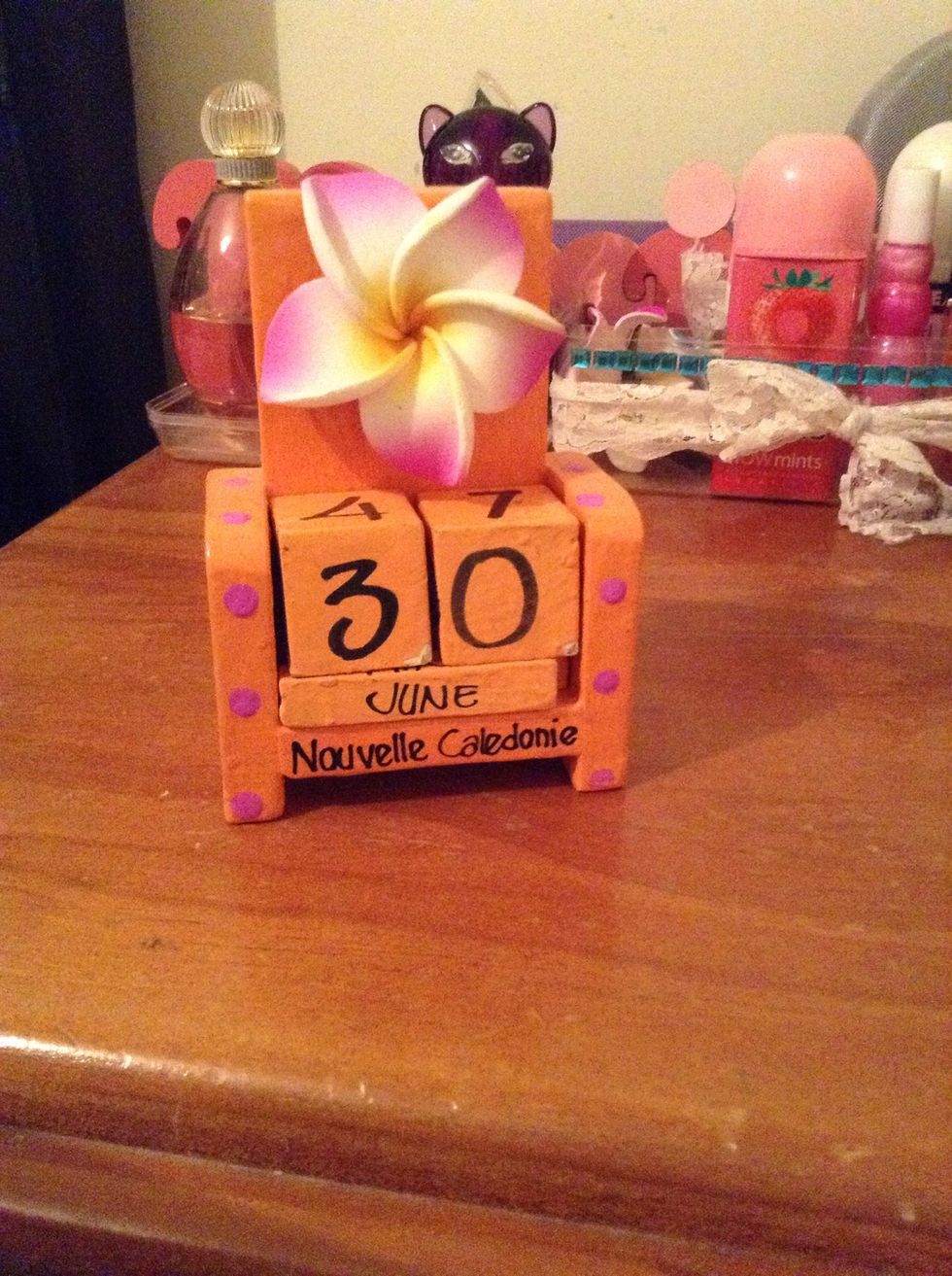 I put a little calendar thing I think it's so cute