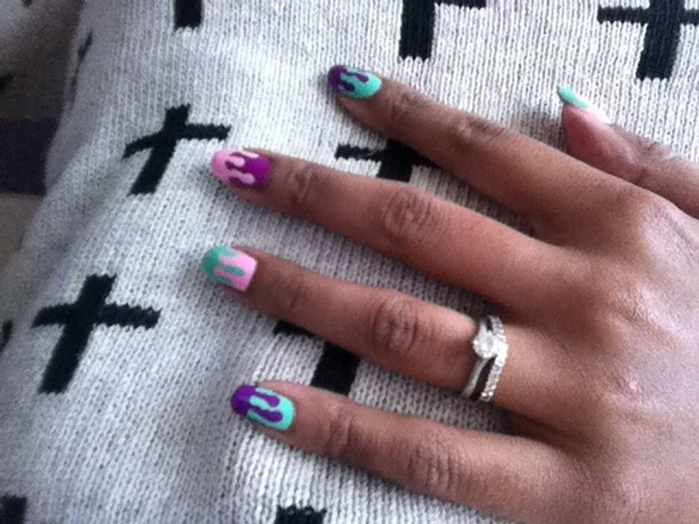 I put Illamasqua top coat on for a glass like finish and longevity