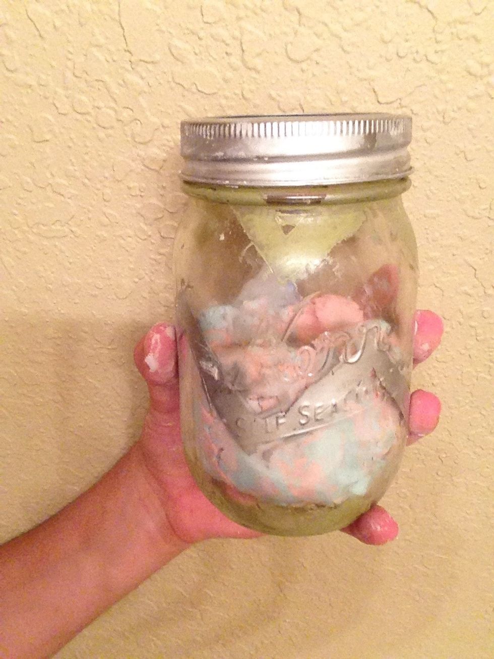 I put it in a painted mason jar, to keep it fresh