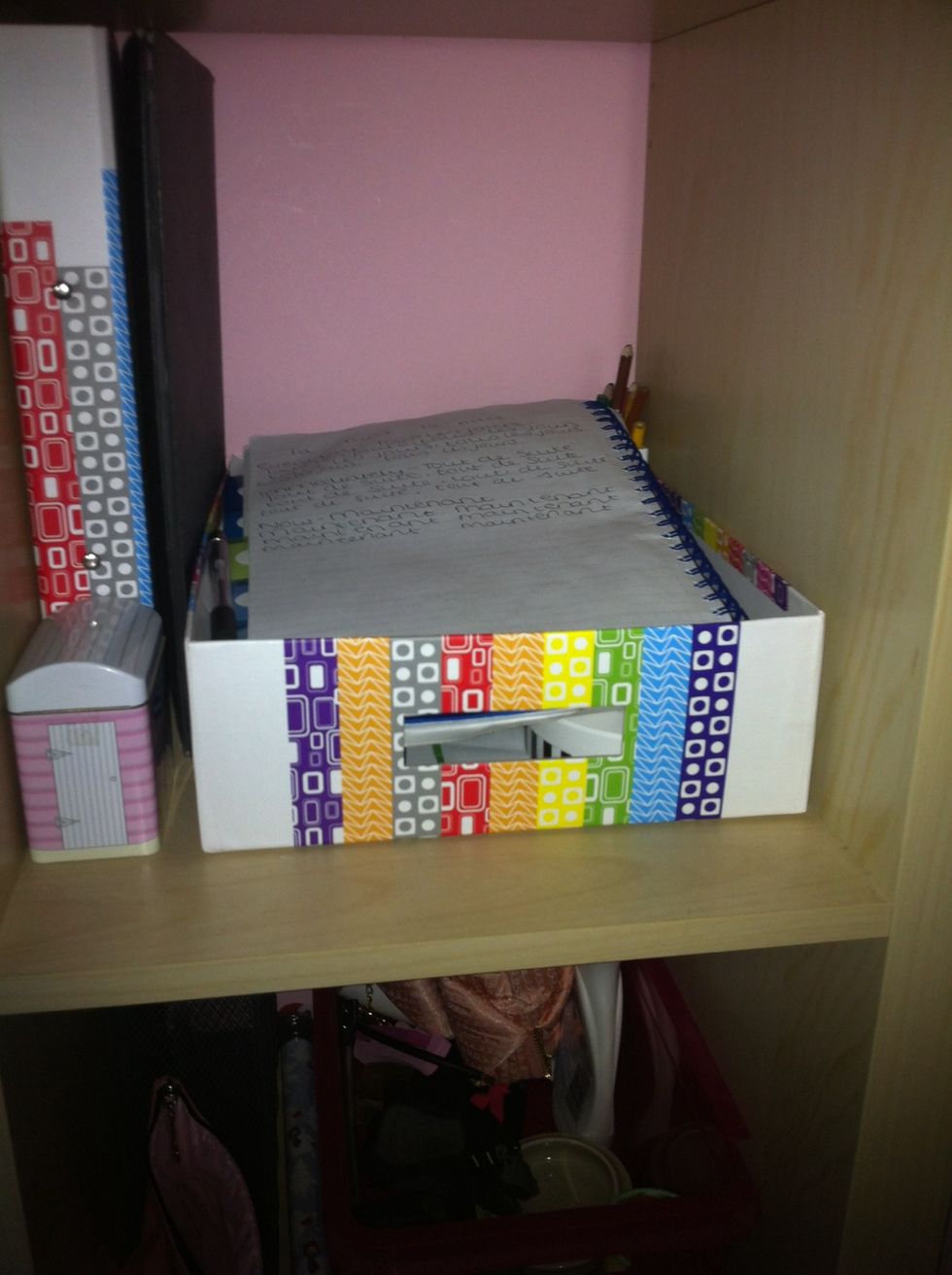 I put it on my homework shelf