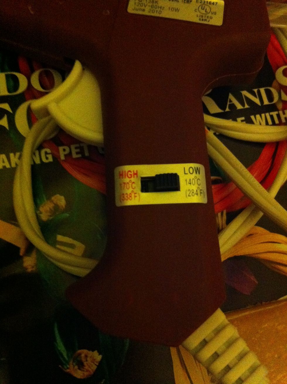 I put it on the low setting so it doesn't melt the plastic