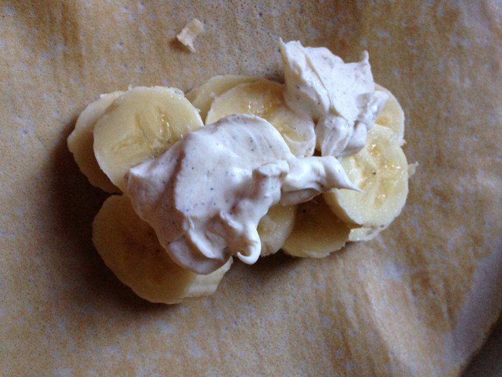 I put it on top of my sliced bananas