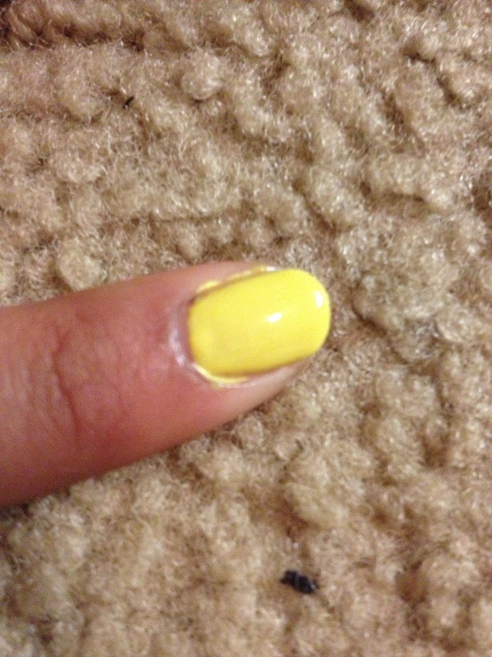I put my clear base coat and then two coats of yellow