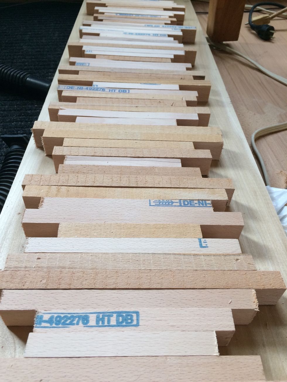 I put the cut pieces in a pattern that I was happy with. I made this about 30" in length so it can fit where I want it.