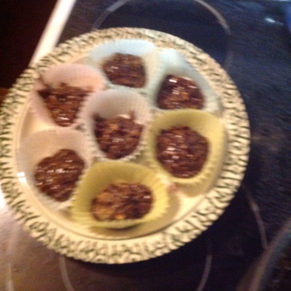 I put them in the muffin things , for they could cool off. You can do it in many ways. This just worked best for me.