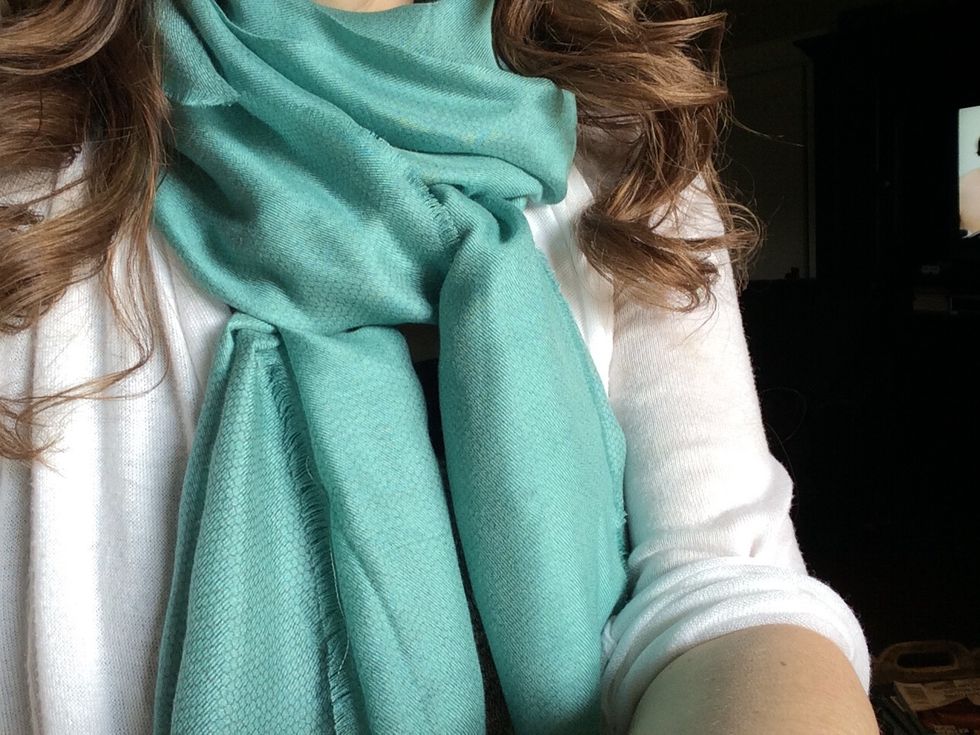 I put this scarf on this morning for a pop of color. What I really wanted was a pop of color AND a bit of pattern...this got me thinking....