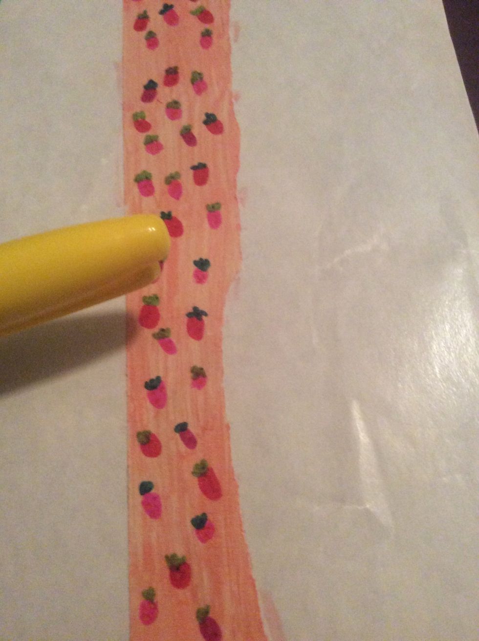 I put yellow dots for seeds you can't really see them but it gives it visual texture