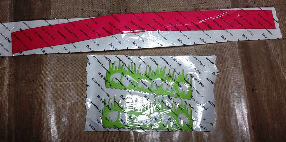 I ran 2 sets of die cuts in the 3 inch sticker maker and the 1 in strip of pink paper in the 1.5 inch sticker maker. The die cut pieces are perfect with the sticker maker due to all the cut outs.