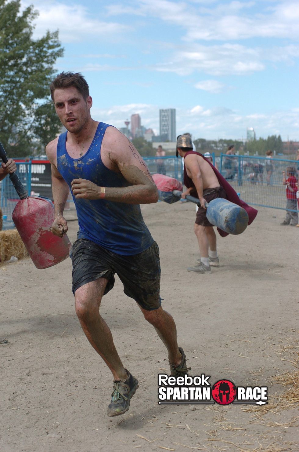I ran the Spartan Race in Calgary this year, placing first in my heat. This workout was part of my training plan. Set yourself a goal by signing up for a mud run, and then work hard to get into shape.