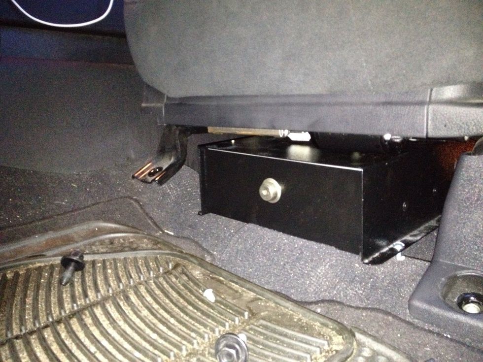 I ran the switch, that I'm not going to show, but I wired it into the power of the seat then mounted it someone hidden, but convenient . I then bolted the seat back down