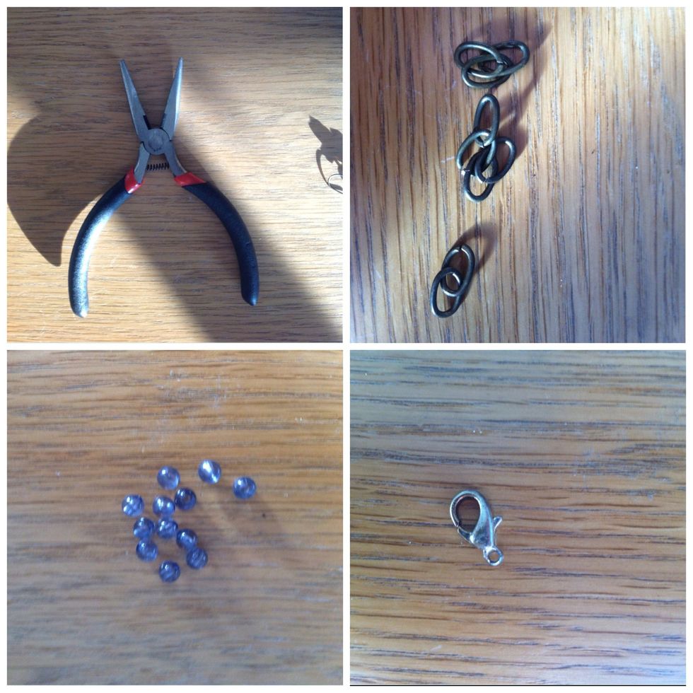 I re-use as much stuff as I can so the chain and beads are both from old items. Also second hand shops or charity shops are a great sources of material :)