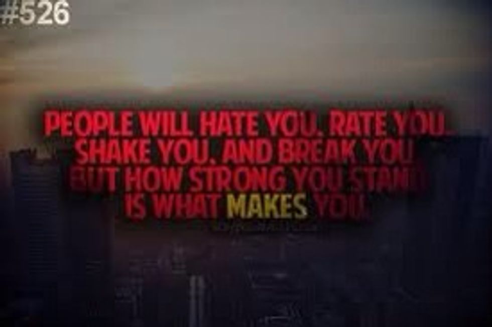 I read a poem once, it said You may cut me with your words, You may break me with your eyes You may kill me, with your hatefulness But still like air I rise