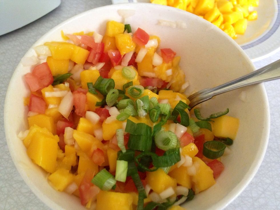 I realized I forgot some of the onion so I added the rest. Then I needed to look for the mango chutney. Because the fridge in our summer cottage is really tiny we use this old-fashioned storage place: