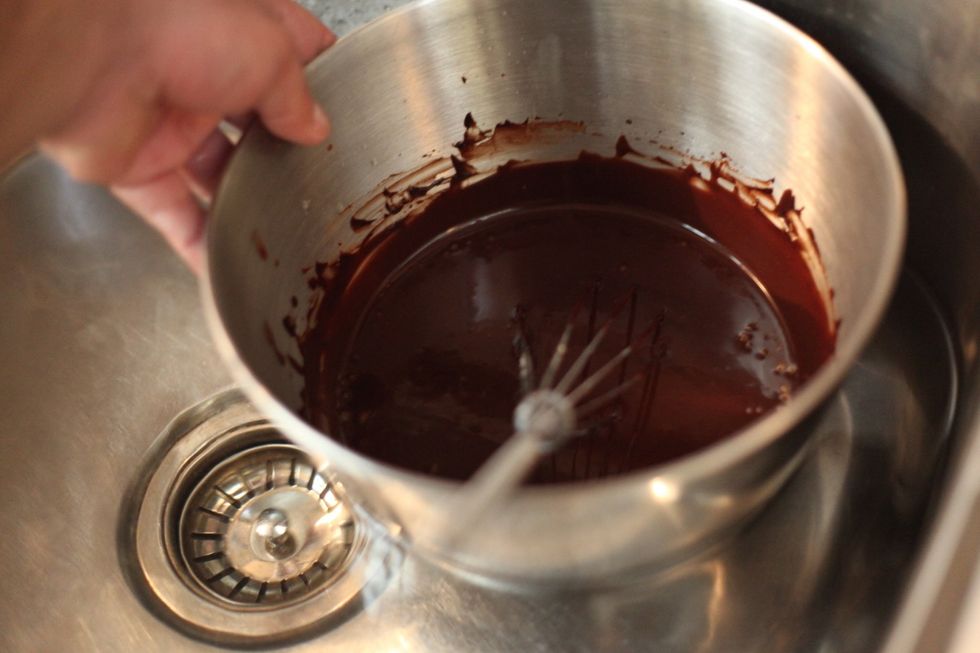 I researched 10000 methods of tempering and I wasn't satisfied with any of them. Funniest was start and stop the microwave. Sorry not gonna happen! Put your cool ganache in the fridge. Don't cover.