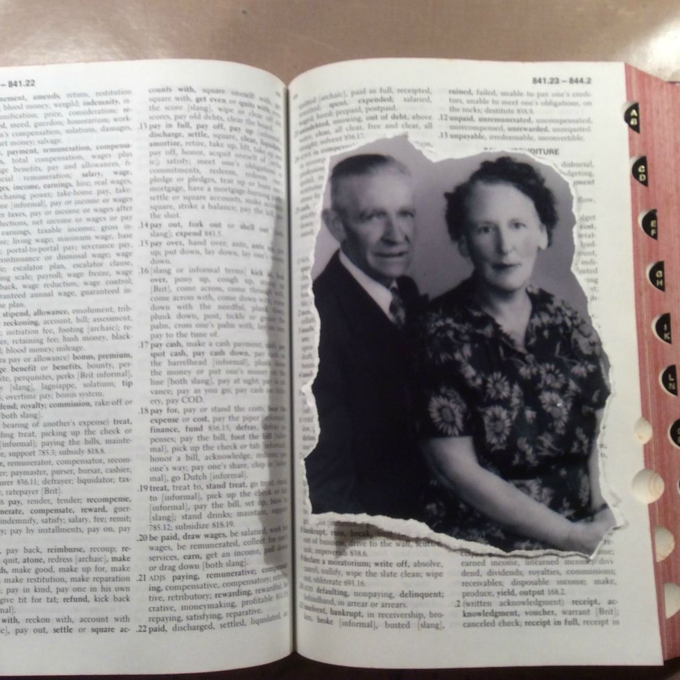 I ripped the edges of my photo for a distressed look and traced around it so I knew where to cut the niche.