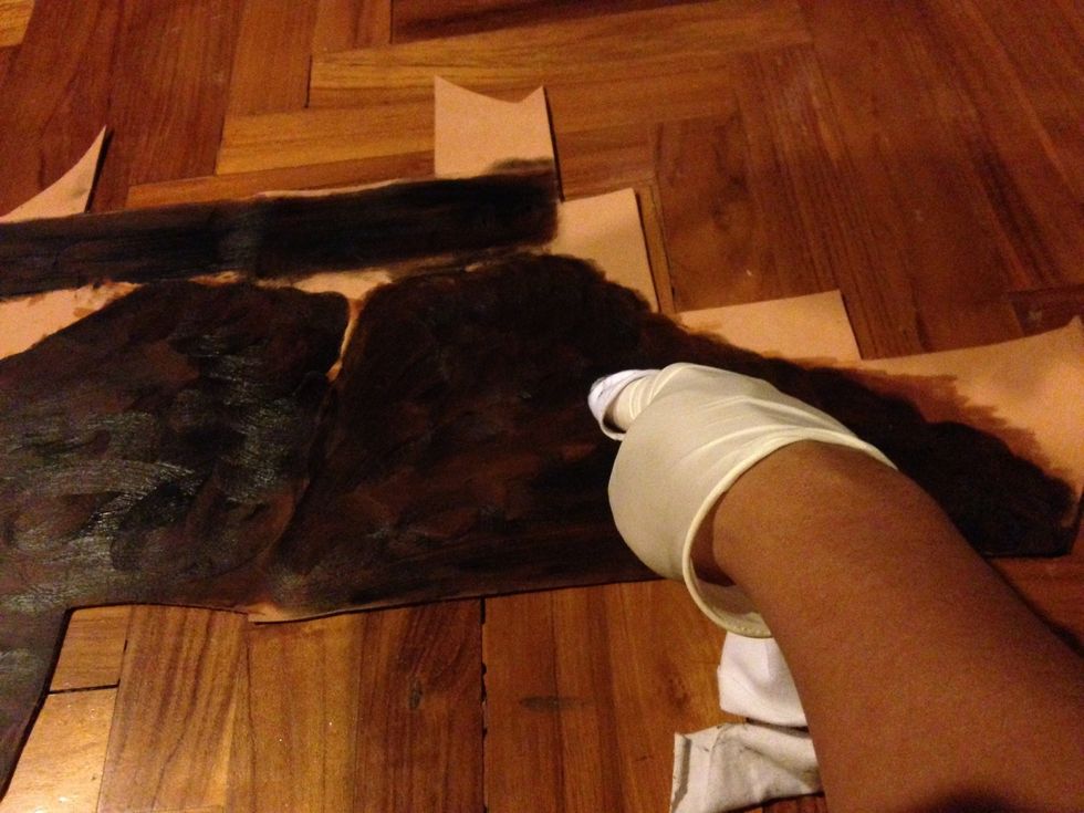 I rub it out with a cotton cloth and leave to dry..